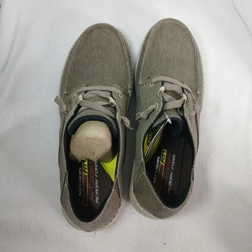Skechers Streetwear Melson Volgo Mens Size 8 Brown Memory Foam Oxford Ties Ups
